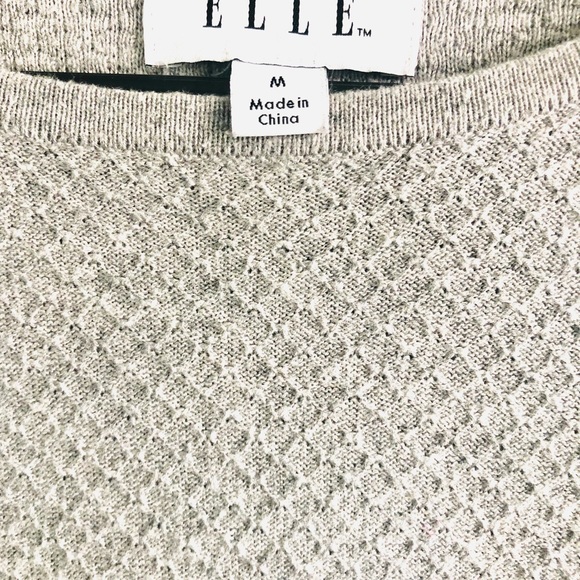 Elle, Grey Ribbed Knit Sweater - Picture 2 of 2